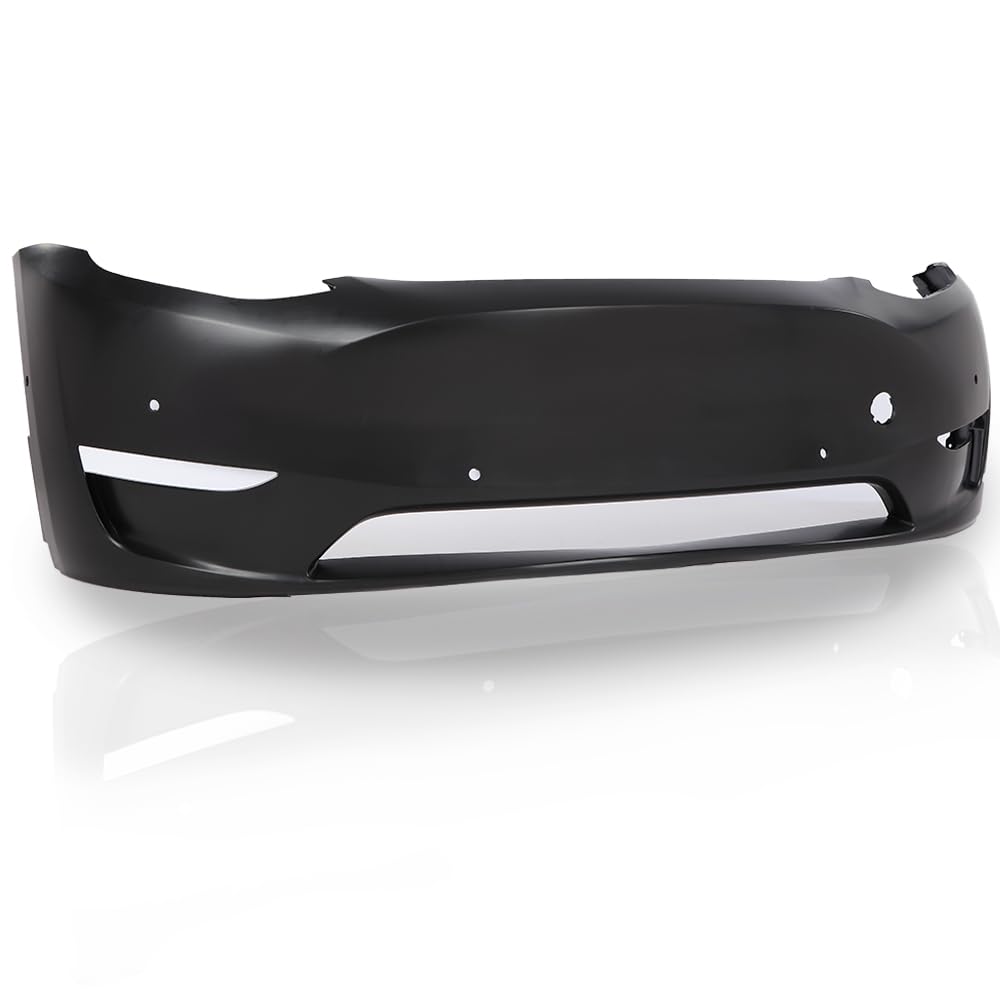 G-PLUS Front Bumper Cover Compatible with Tesla Model Y 2020 2021 2022 2023 w/Park Sensor Hole, 149374500A, 1493736S0A, Black Primed
