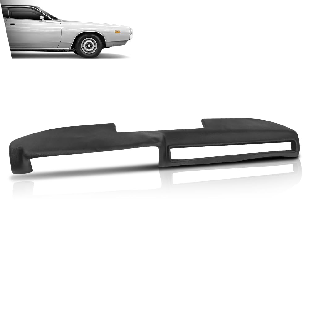 G-PLUS TPE Dash Cover Dashboard Compatible with Dodge Charger Plymouth Belvedere Coronet GTX Road Runner Satellite 1971-1974 Black