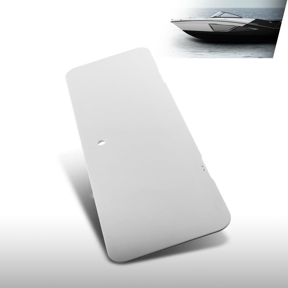 G-PLUS White Boat Plastic Ski Locker Door Cover Lid w/Hinge Kits Compatible with Most Boats, Such as Fishing Boat, Sailboats, Motorboat, Kayaks and Canoes