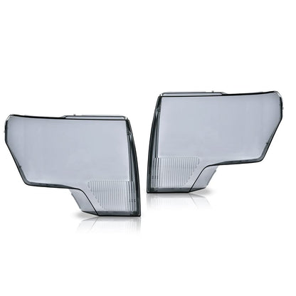 G-PLUS Front Headlight Lenses Cover Compatible With 2009-2014 F150,1 Pair Left & Right Side (Smoky Lens)