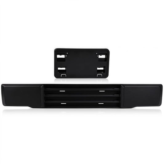 G-PLUS Front Bumper & License Plate Bracket Compatible with Ford F150 2015-2017 Grille Trim Panel and License Plate Mount Fascia Cover Set,Not Fit Ecoboost Powered F150 FL3Z-17E810-AA FL3Z-17A385-A