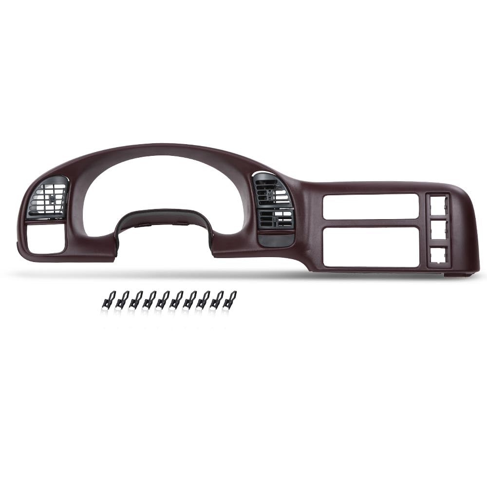 G-PLUS Dash Radio Cluster Trim Bezel Panel Compatible with Chevy Astro GMC Safari 1995-2005 15718197 Dark Red