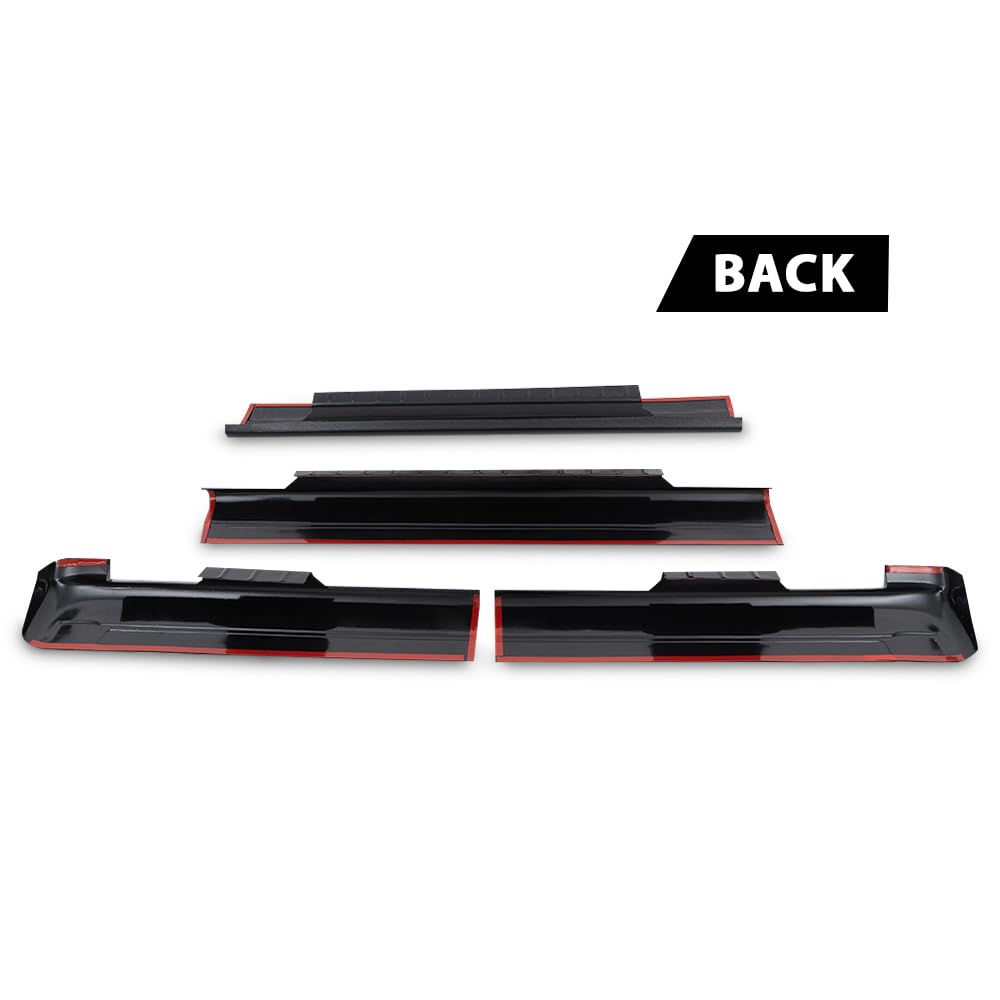 G-PLUS Rocker Panel Guard Sill Trim Compatible With Chevy Silverado/Fit GMC Sierra Extended Cab 1999-2006, Rocker Panel Protector Guard Cover Black 4PCS 14068