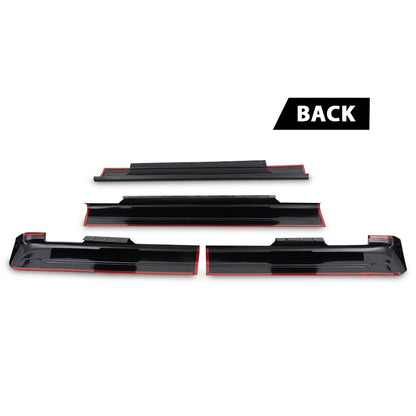 G-PLUS Rocker Panel Guard Sill Trim Compatible With Chevy Silverado/Fit GMC Sierra Extended Cab 1999-2006, Rocker Panel Protector Guard Cover Black 4PCS 14068