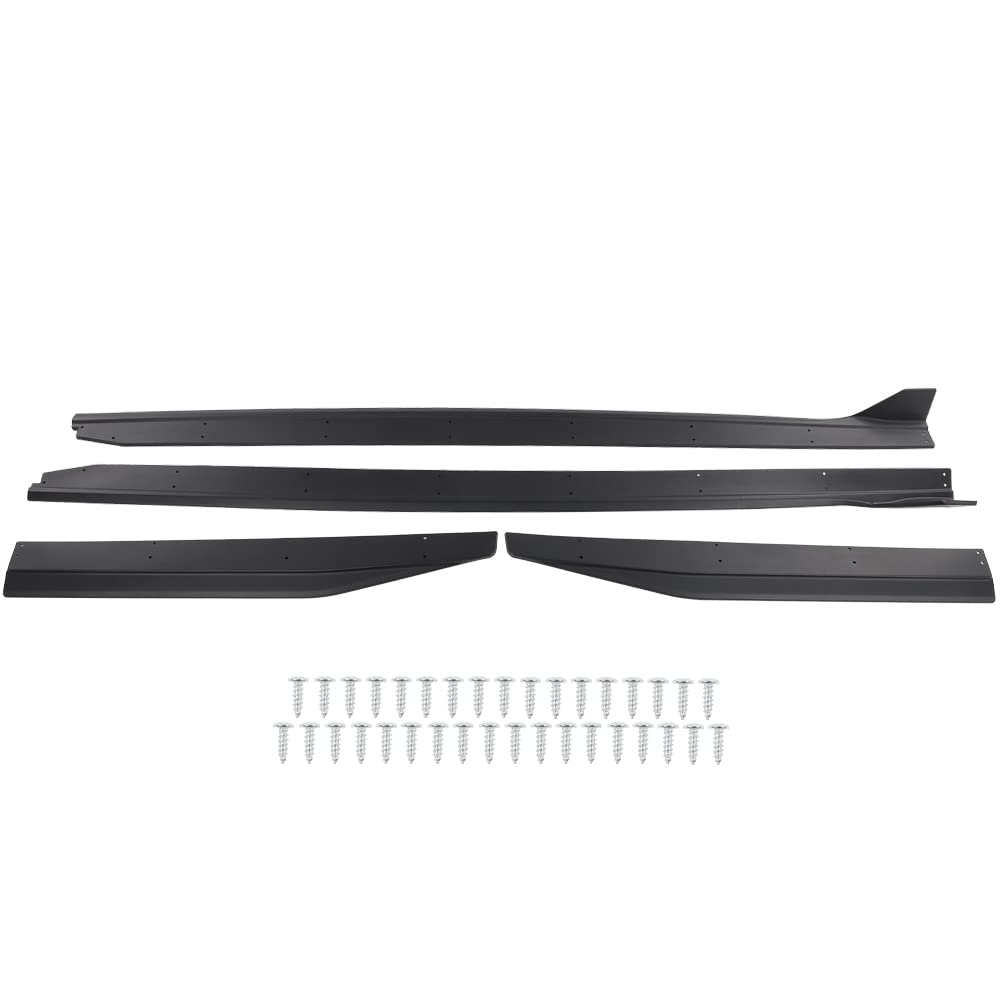 G-PLUS Side Skirt Extension Compatible with Ford Mustang 2015 2016 2017 2018 2019 2020 2021 2022 2023 W/Winglet GT500 Style Matte Black Side Skirt Extension Rocker Panel Driver Passenger Side Black