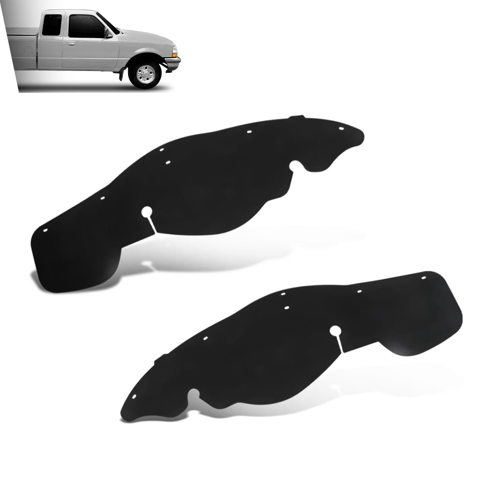 G-PLUS Engine Well Frame Fender Splash Shields Shield w/Clips Compatible with Ford Ranger 1998-2006 Black
