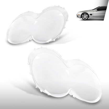G-PLUS Headlight Lens Cover Compatible with Benz W230 SL500 SL600 SL55 2003-2008 Left & Right Pair Front Headlamp Lens Cover Clear