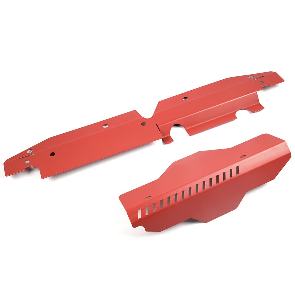 High Performance Radiator Shroud & Pulley Belt Cover Combo Compatible With 2008-2012 Subaru WRX & STi Red