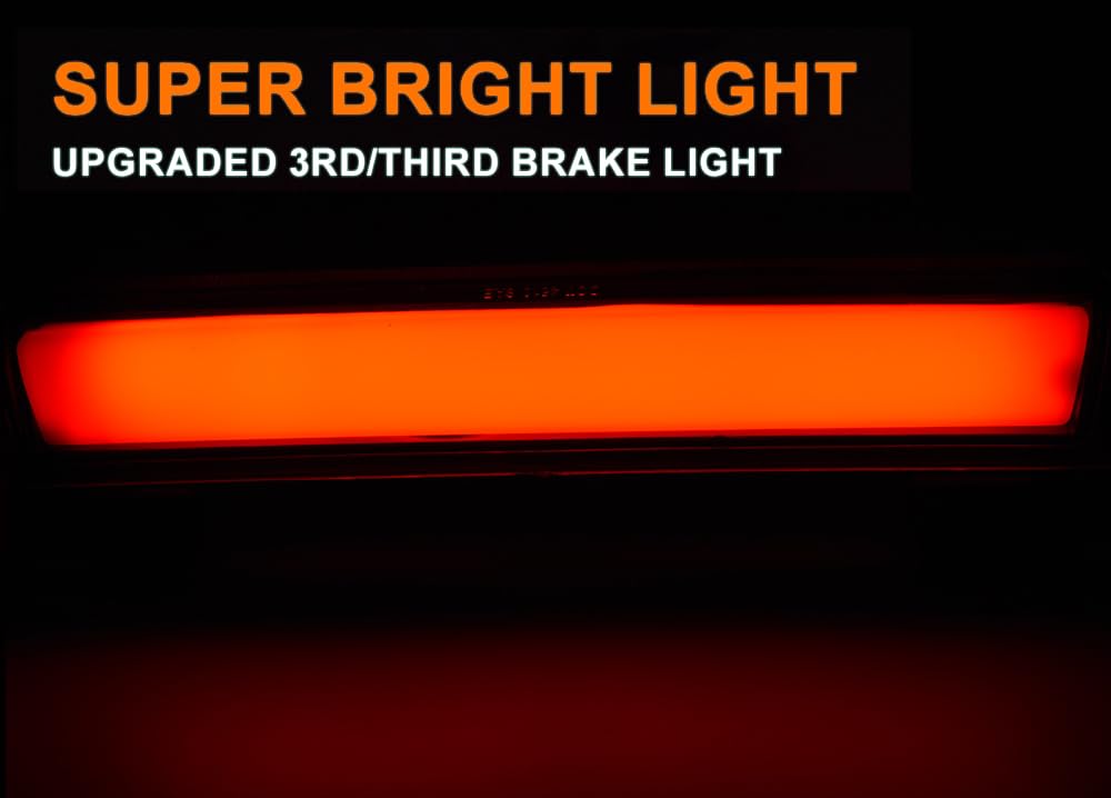 G-PLUS LED Third Brake Cargo Light Compatible With 2000-06 Chevy Suburban Tahoe GMC Yukon(ONLY For Liftgate Rear Doors),3RD Stop Tail Lamps (LED Strip Chrome Housing Red Lens)