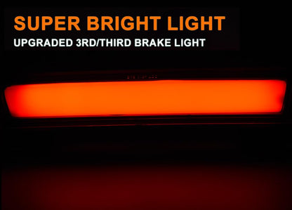 G-PLUS LED Third Brake Cargo Light Compatible With 2000-06 Chevy Suburban Tahoe GMC Yukon(ONLY For Liftgate Rear Doors),3RD Stop Tail Lamps (LED Strip Chrome Housing Red Lens)