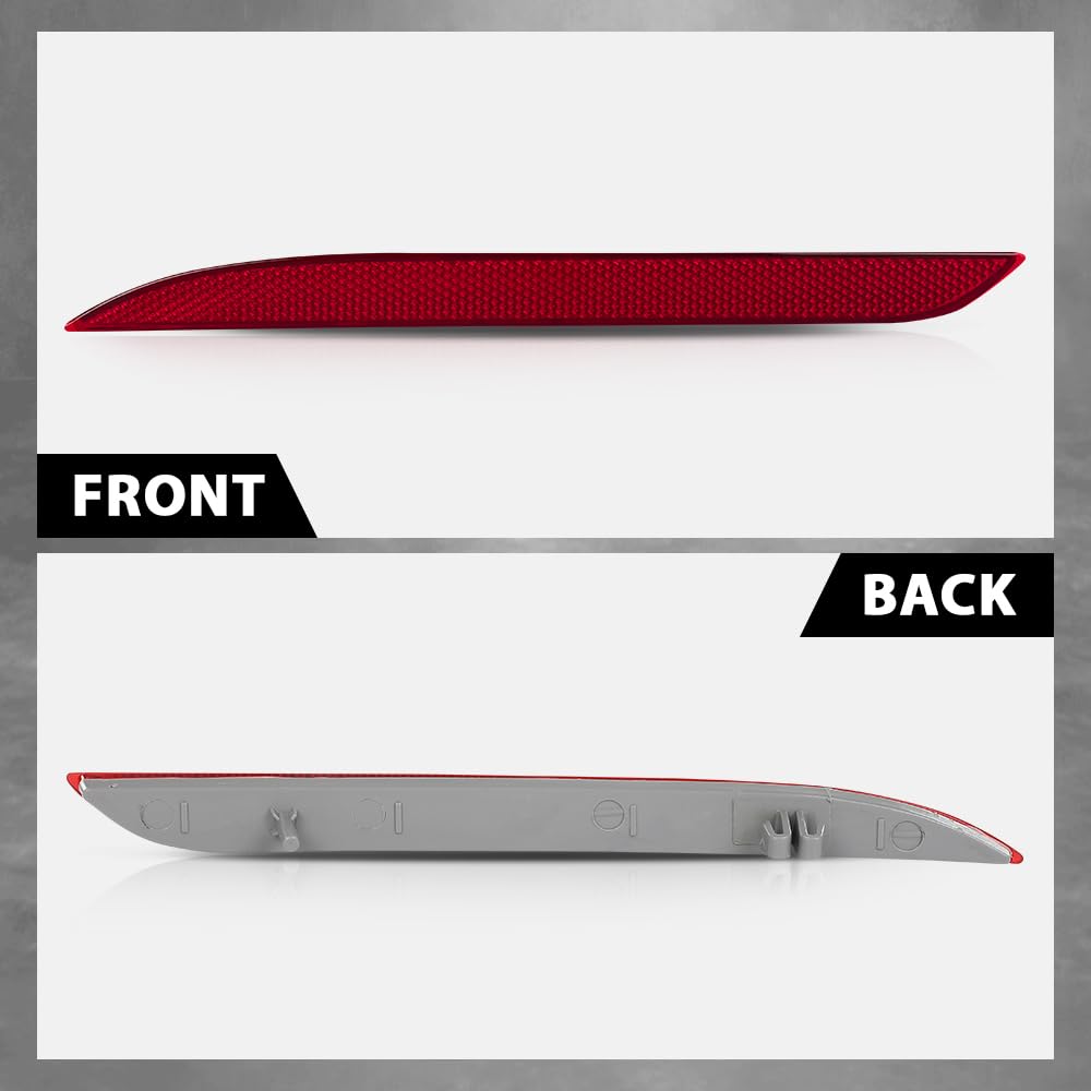 G-PLUS Pair Rear Bumper Reflector, Compatible with Ford Mustang EcoBoost 2015-2017, LH Driver & RH Driver Side 2PCS, FR3Z15A448A, FR3Z15A449A