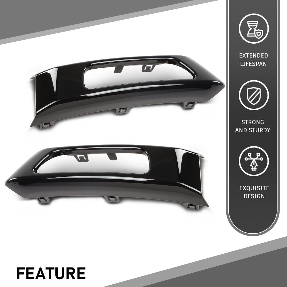G-PLUS Pair Front Fog Light Lamp Trim Bezel Black Compatible with Land Rover Range Rover Sport Without SVR 2014-2017