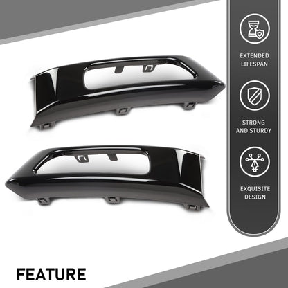 G-PLUS Pair Front Fog Light Lamp Trim Bezel Black Compatible with Land Rover Range Rover Sport Without SVR 2014-2017