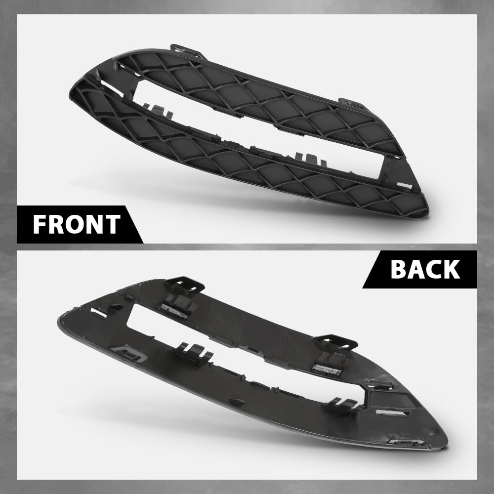 G-PLUS Pair Fog Light Cover Bezel Bumper Grille, Compatible with Benz C250 C300 C350 2012-2015, LH Driver & RH Right 2PCS, 2048851453, 2048851353