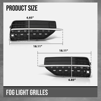 G-PLUS Fog Light Hole Cover Set Left & Right Side Compatible with Volvo XC90 2016 2017 2018 2019 313830440, 313830457 Chrome Black
