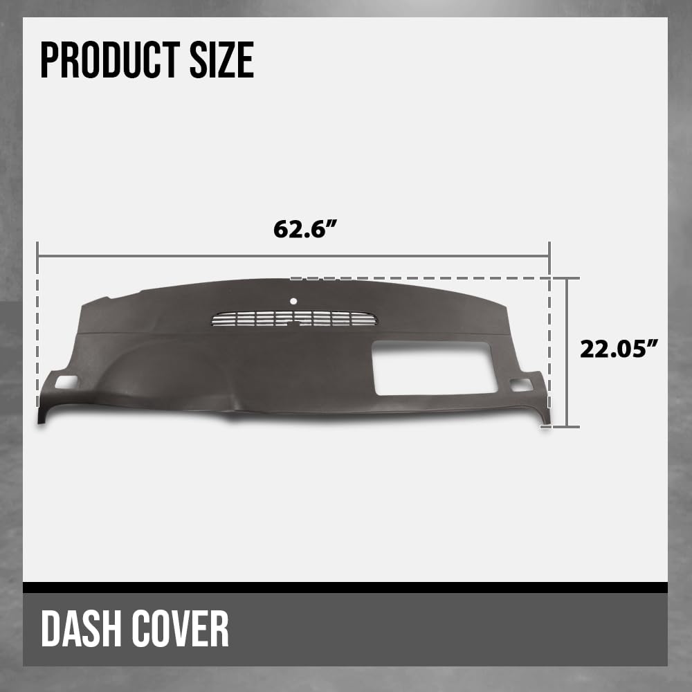 G-PLUS TPE Molded Dash Cover Cap Overlay Compatible with Chevy Avalanche/Tahoe/Suburban/Silverado 2007-2014 GMC Yukon/Yukon/Sierra 2007-2014,Fit Models WITHOUT Dash Speaker & Amp Brown