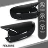 G-PLUS Side Mirror Covers Shell Cap Left and Right Compatible with Dodge Charger SRT 2015-2023 Horn Style Black