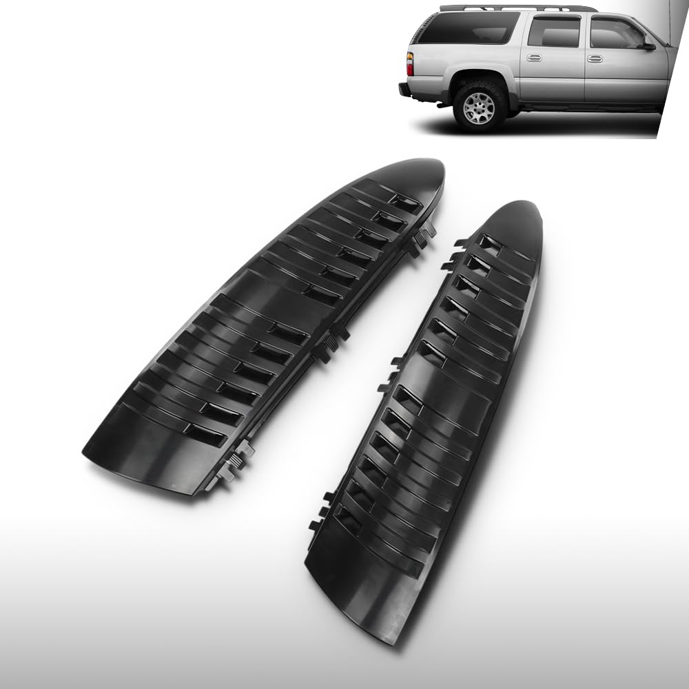 G-PLUS Rear D-Pillar Molding Trim Panels Compatible with Chevy Tahoe GMC Yukon 2000-2006 15764012, 15765114 Black