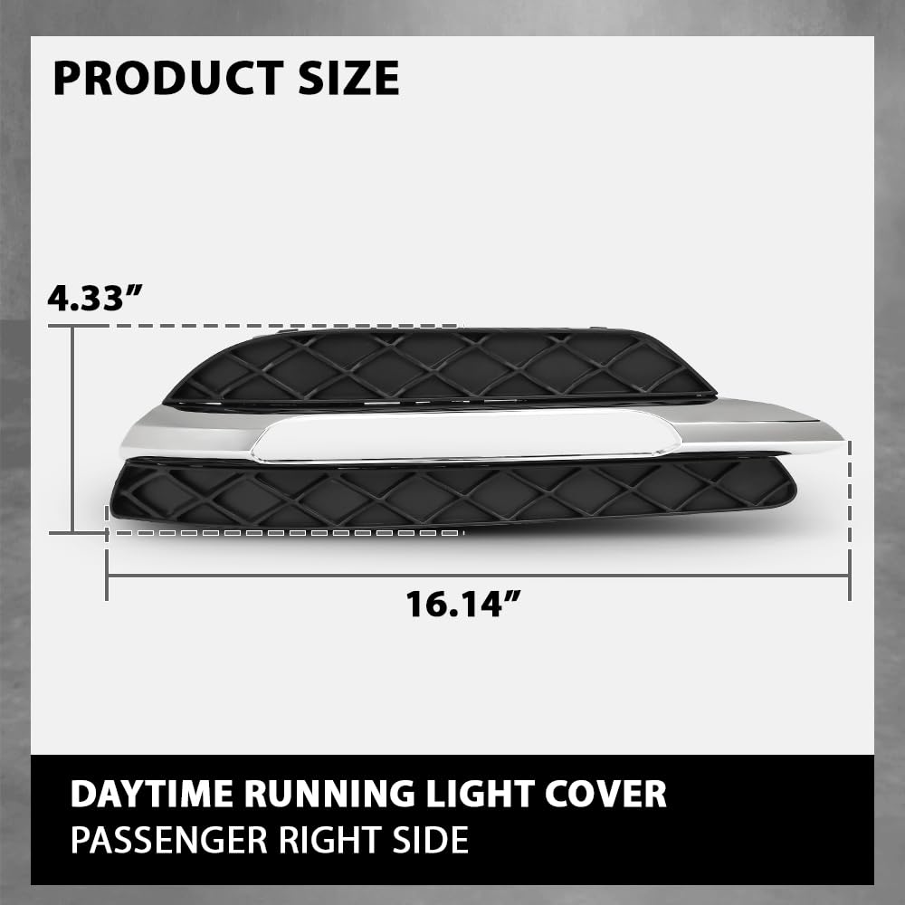 G-PLUS Fog Light Cover Daytime Running Light Cover, Compatible with Benz C250 C350 2012-2015/C300 2012-2014, Fit Models W/o AMG Package & Sport Package