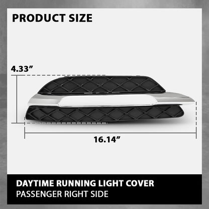 G-PLUS Fog Light Cover Daytime Running Light Cover, Compatible with Benz C250 C350 2012-2015/C300 2012-2014, Fit Models W/o AMG Package & Sport Package