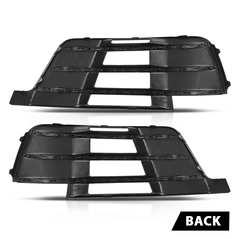 G-PLUS Pair Front Bumper Lower Grille Fog Light Grill Covers, Compatible with Audi Q7 S-Line 2016-2019, LH Driver & RH Passenger Side 2PCS, 4M0807681D, 4M0807682D