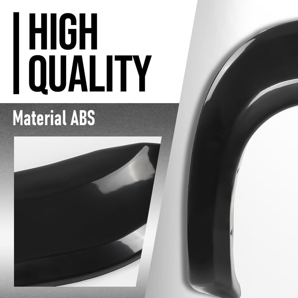 G-PLUS Fender Flares Compatible with GMC Sierra 1500 2007 2008 2009 2010 2011 2012 2013, Only Fit Short Bed 69.3" Fleetside Factory Style Smooth Black