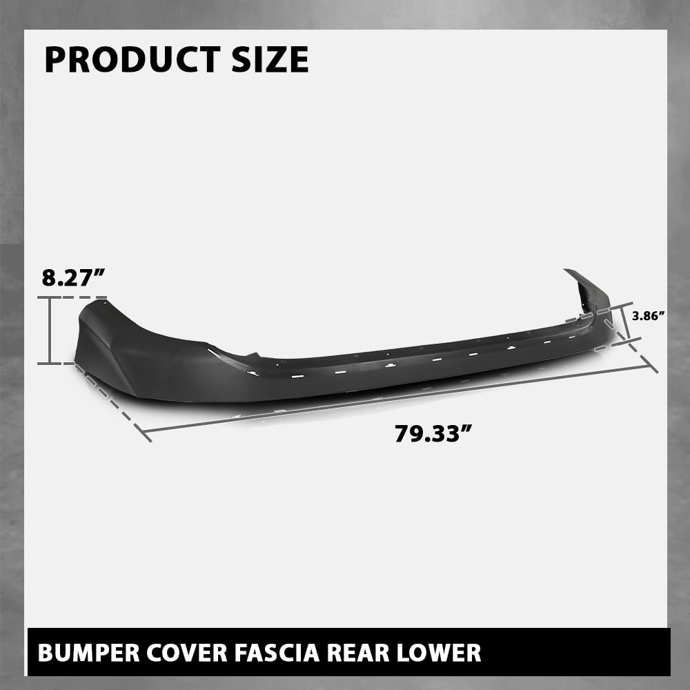G-PLUS Rear Lower Bumper Cover Fascia Compatible with Toyota RAV4 SE 2016 2017, Fit Toyota RAV4 2016 2017 2018, 521690R010, Black