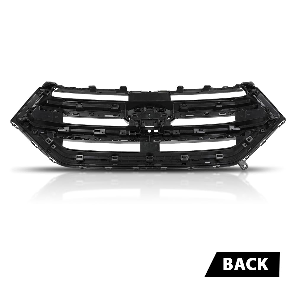 G-PLUS Front Upper Grille W/Camera Hole, Compatible with Ford Edge 2015-2018, Gloss Black, FT4Z8200DA, FO1200562C Black