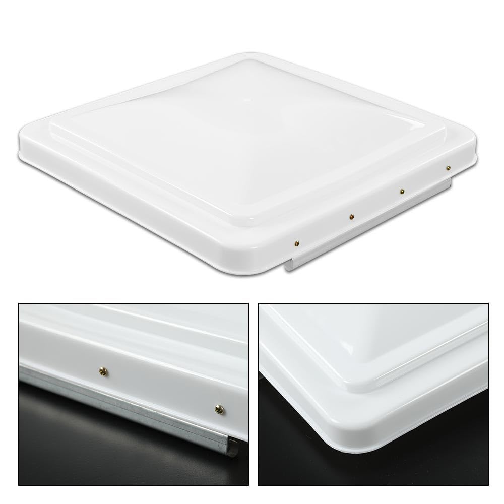 G-PLUS Replacement Roof Vent Cover Camper RV Trailer 14" x 14" Fit for Ventline pre-2008 and Elixir Style Pin 1994 and Newer White 2pcs, Accessories is not assembled