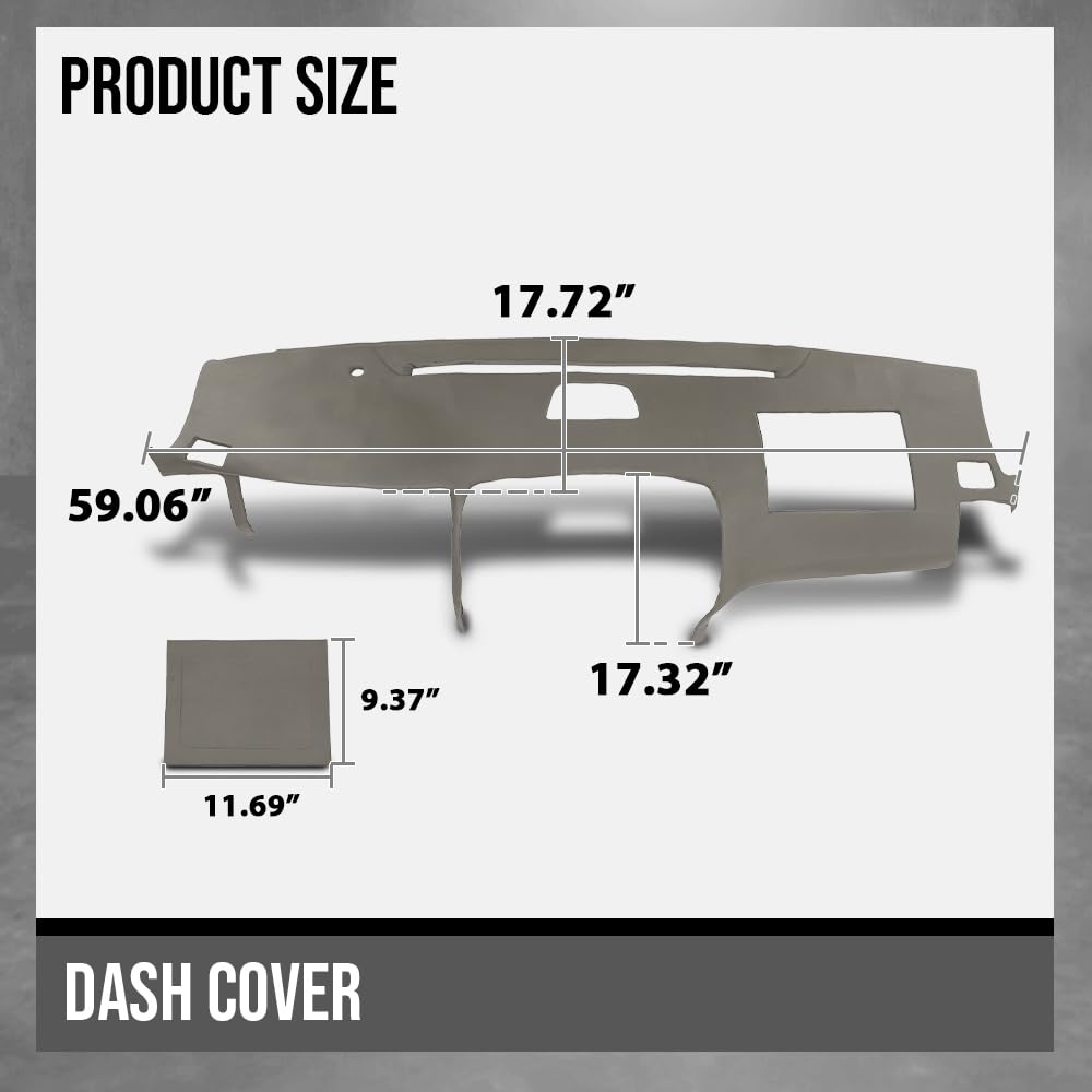 G-PLUS TPE Dash Cover Dashboard Compatible with LX GX470 2003-2009 w/Speaker Gray