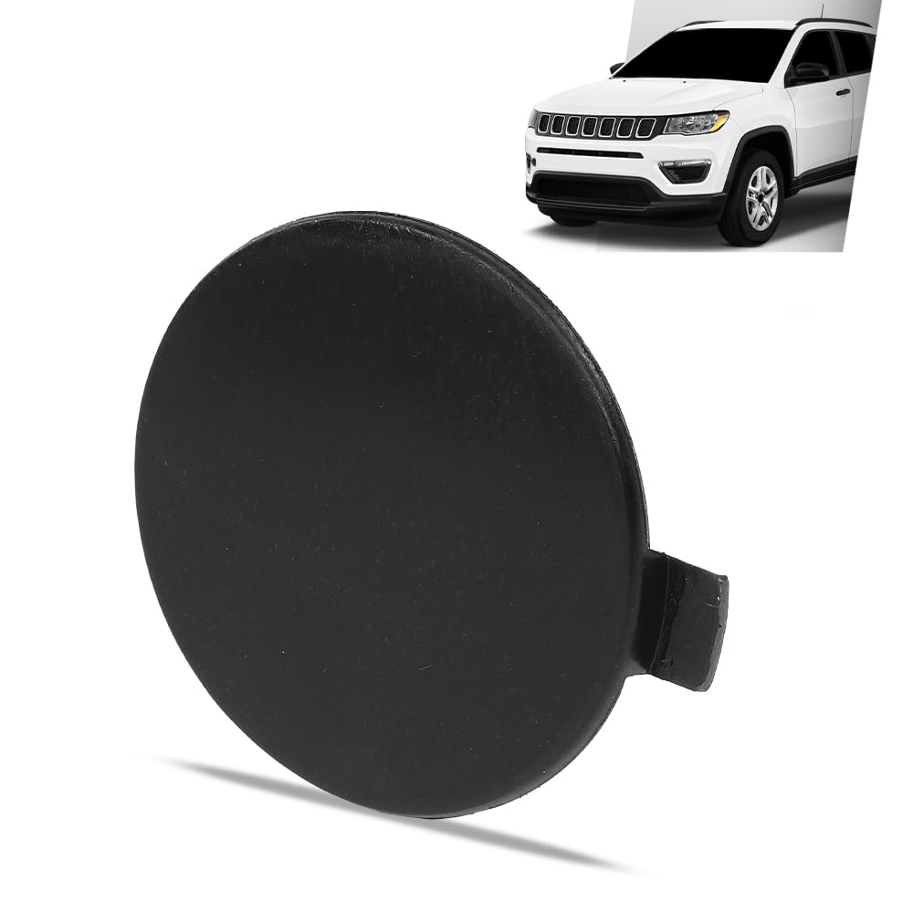 G-PLUS Black Front Bumper Tow Hook Eye Cap Cover Compatible with Jeep Compass 2.0L 2.4L 2017-2021 5SY62TZZAB