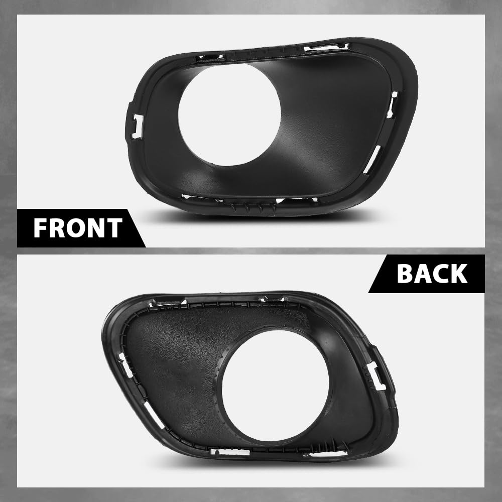 G-PLUS Fog Light Bezel Fog Lamp Trim Cover Grill Compatible with Jeep Cherokee 2014-2018 Pair Black