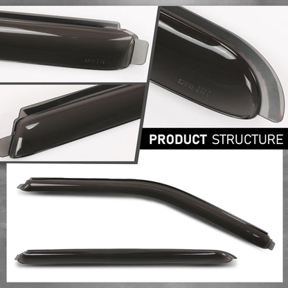 G-PLUS in-Channel Window Visors 4Pcs Compatible with Ford F150 Supercrew 2015-2025 & F150 Raptor SuperCrew 2017-2025 Rain Guards Side Wind Deflector with Tape Glossy Black