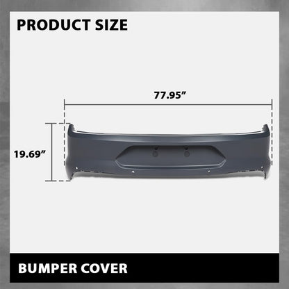 G-PLUS Rear Bumper Cover w/Holes Compatible with Ford Mustang 2018-2023, Fit Models WITH Park Assist Only, NOT Fit Shelby Models, 187-10329, JR3Z17K835AAPTM, FO1100737