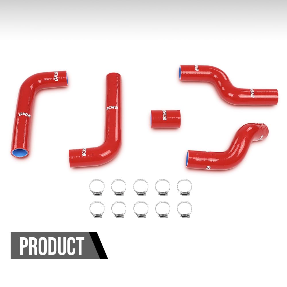 G-PLUS Silicone Radiator Hose Compatible with BMW 1600/1602/1800/1802/2002 Ti/Tii/Turbo 1966-1976 Red 5 Pcs