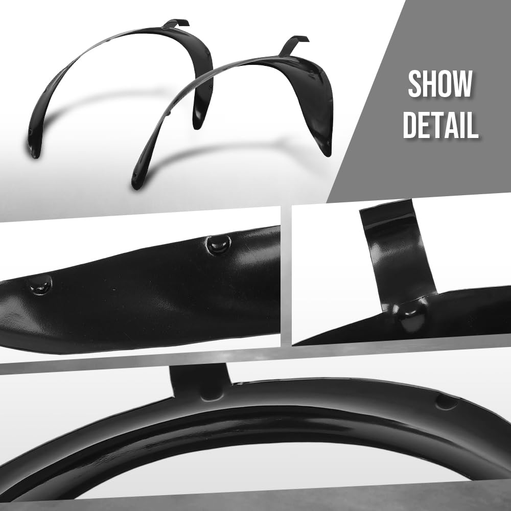 G-PLUS Fender Flares Front & Rear 4Pcs Compatible with Chevy Corvette C3 1968-1979 Black