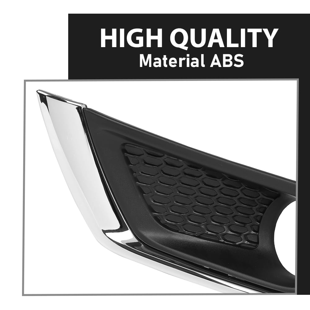 G-PLUS Bumper Fog Light Covers Bezel Chrome Trim Compatible with Jeep Compass 2017-2019 Pair 5US54RXFAB