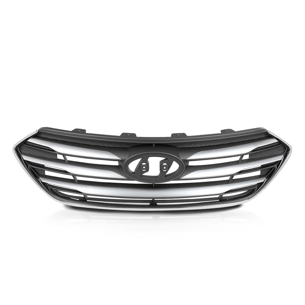 G-PLUS Grille Assembly Compatible with Hyundai Santa Fe Sport 2017 2018 ABS Plastic Grill 863514Z500, HY1200201