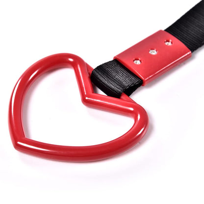 G-PLUS JDM Tsurikawa Ring Heart Subway Train Bus Car Handle Hand Straps Drift Charm,Rear Bumper Warning Ring (Red)