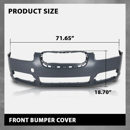 G-PLUS Front Bumper Cover Compatible with Jaguar XF Supercharged 2009-2011 w/Tow Hook Hole & Fog Light Holes & Parking Aid Sensor Holes, C2Z8838XXX, JA1000142, Black