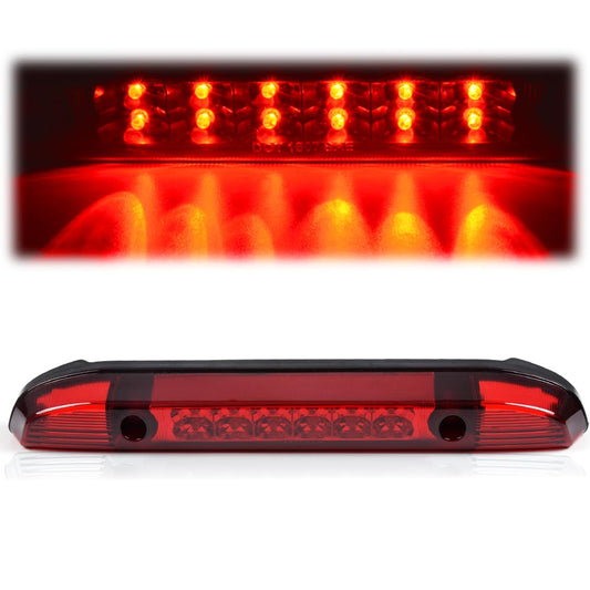 G-PLUS Third 3rd Brake Cargo Light Compatible With 2001-2004 Nissan Frontier Pickup Rear Roof Center High Mount Tail Lamps Replacement Chrome Housing Red Lens