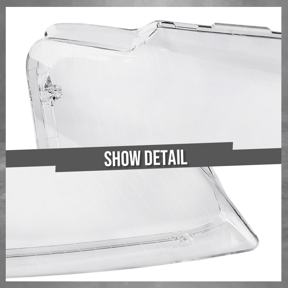 G-PLUS Headlight Lens Cover Compatible with Audi A8 D3 2005-2010 Left & Right Pair Front Headlamp Lens Cover Clear