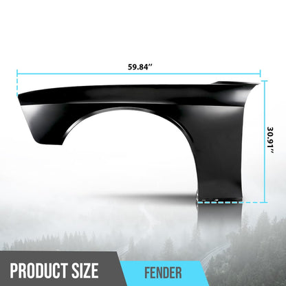 G-PLUS Front Left Driver Side Fender Compatible with Dodge Challenger 2008-2023(Models without Wide Body Option) 68275471AA, CH1240285 Black