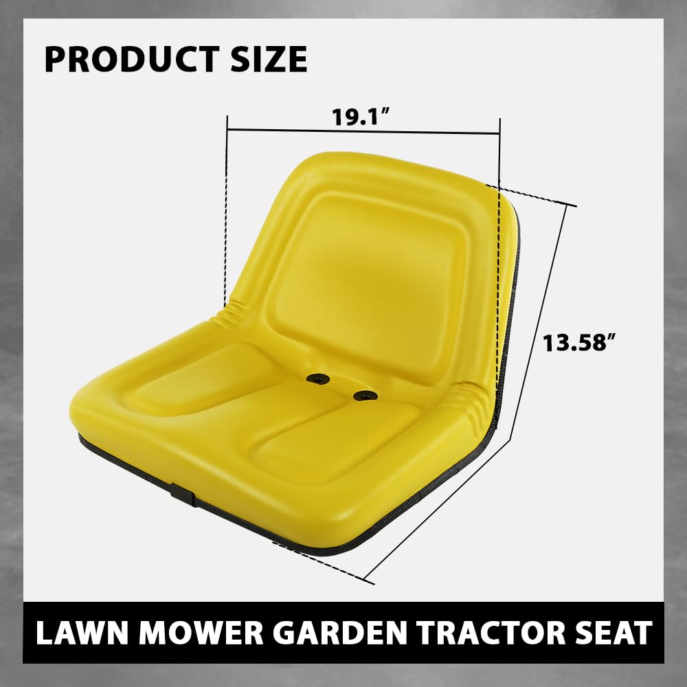 G-PLUS Lawn Mower Garden Tractor Seat Yellow Compatible with John Deere Mowers TX30, STX38, 130, 160, 165, 170, 175, 180, 185, 110 GG420-32959, MG861683