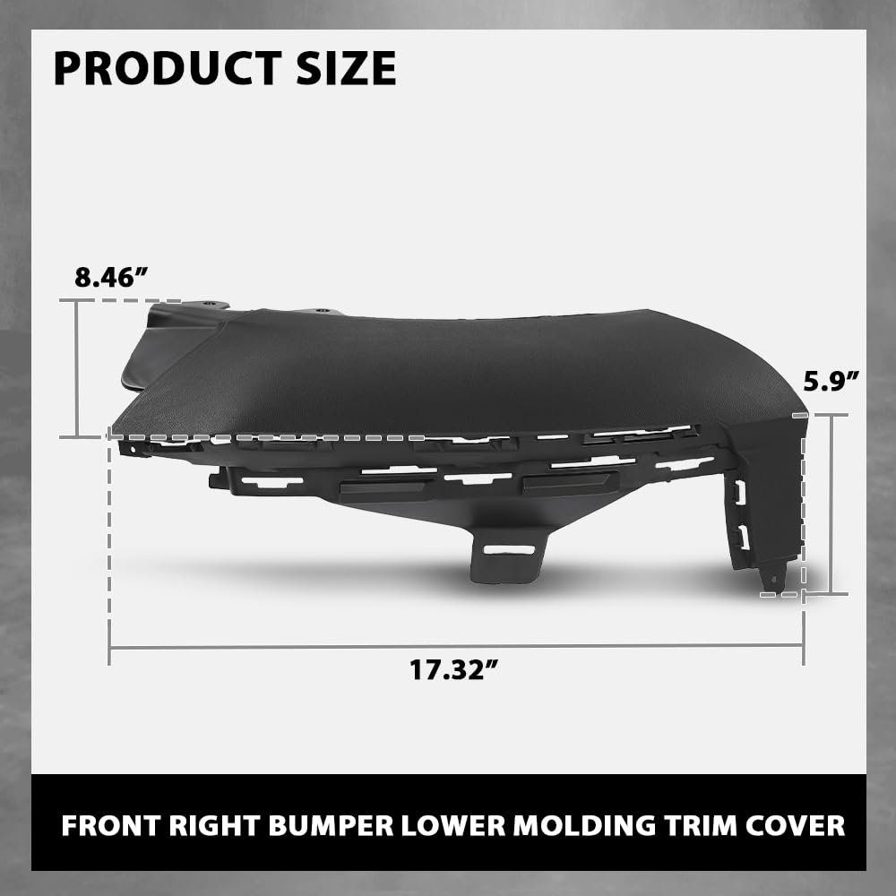 G-PLUS Front Right Bumper Lower Molding Trim Cover, Compatible with Benz X253 GLC 2016-2019, Passenger Side, A2538858000,2538858000