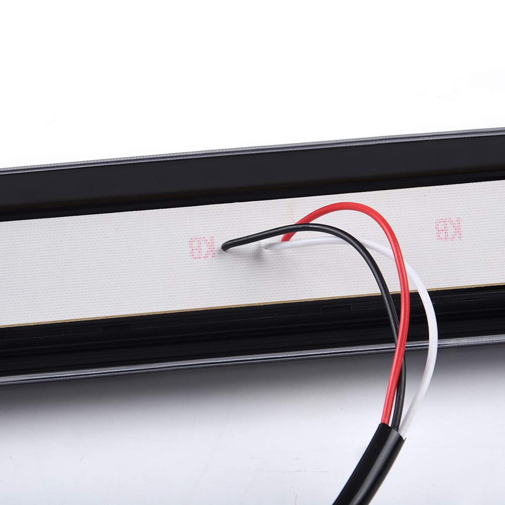 G-PLUS White Cover Black Bottom 3D LED Bar For 07-13 Compatible for Silverado/Sierra 3rd Third Brake Light/Cargo Lamp Lens
