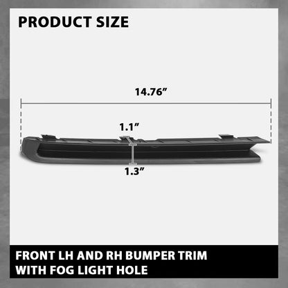 G-PLIS Bumper Trim w/Fog Light Hole Front LH and RH Compatible with Volkswagen Jetta Wolfsburg Edition 2015-2018 5C6807234A9B9, 5C6807233A9B9, VW1039137, VW1038137 Black