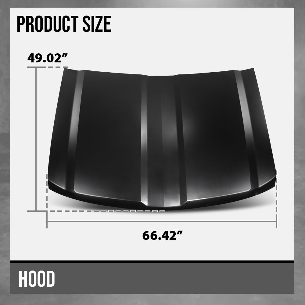 G-PLUS Front Hood Panel Compatible with Chevy Silverado 1500 2014 2015 GM1230451, 23271756 Primed Black