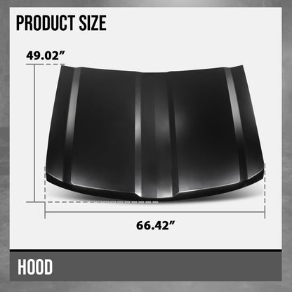 G-PLUS Front Hood Panel Compatible with Chevy Silverado 1500 2014 2015 GM1230451, 23271756 Primed Black
