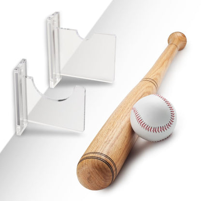 G-PLUS Baseball Bat Wall Mount for Horizontal Display, Alternative to Display Case, Clear Acrylic Mount Hanger Rack